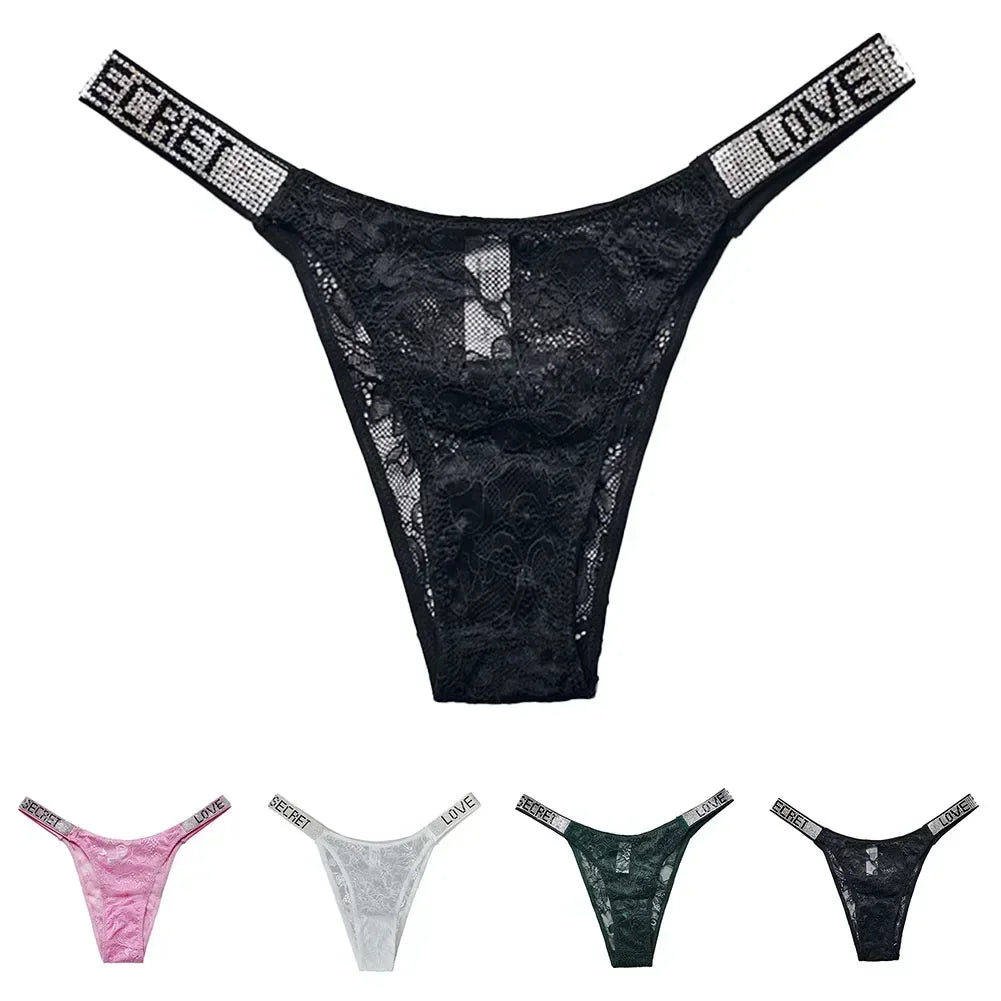 Sexy LOVE Secret Rhinestone G-String Lingerie