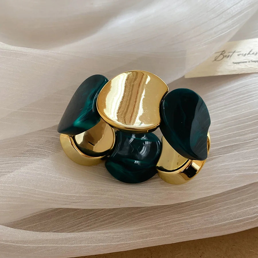 Multi-style Round Splicing Elastic Rope Resin Bracelets