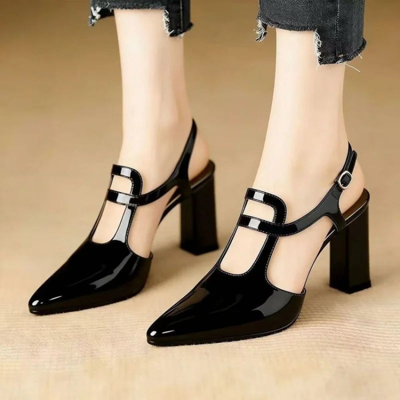 Pumps Pointed Toe High Heels Slingback Mary Janes Elegant Shoes