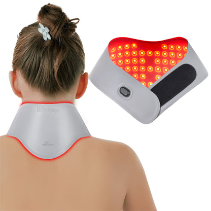 Neck Pain Relief Belt Red Light & Infrared Light Therapy Wrap Flexible Wearable Wrap Deep Therapy Pad with Auto Off Timer