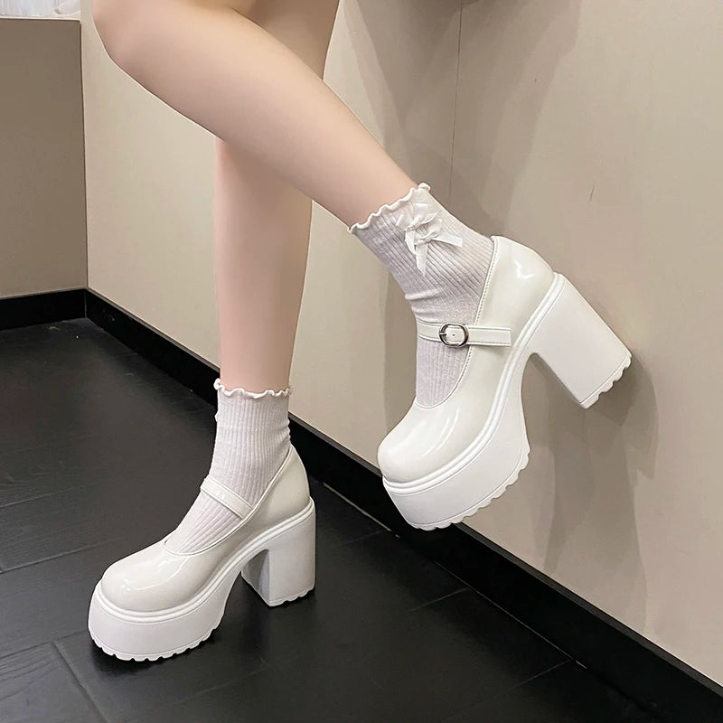 High Heels Mary Jane Chunky Shoes