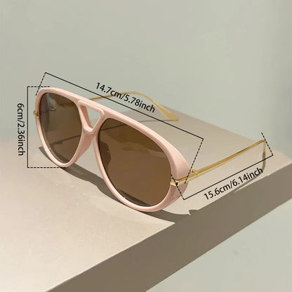 Y2k Large Frame Double Beam Sunglasses