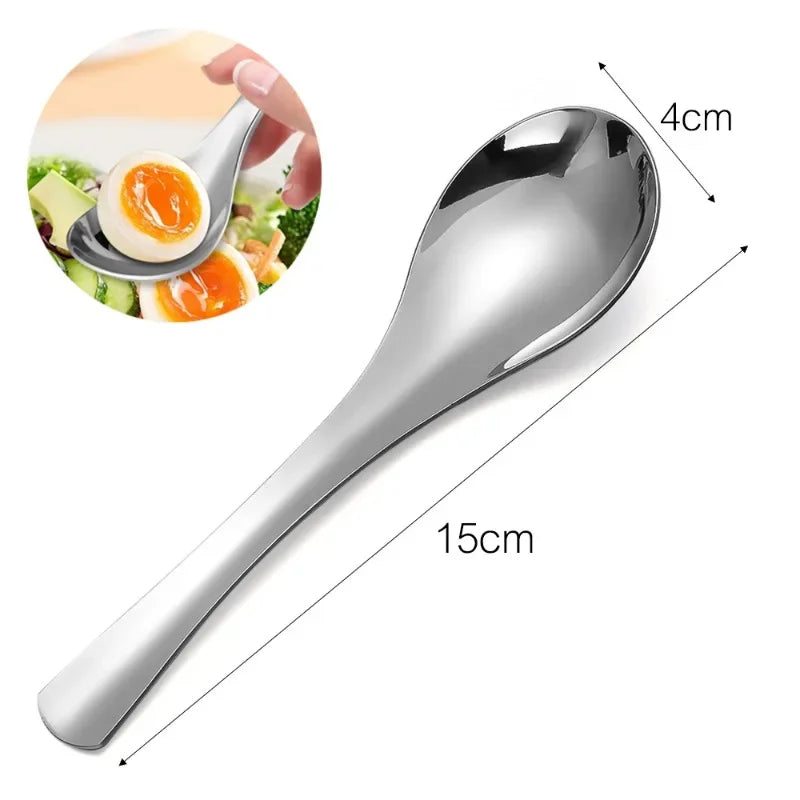 6/1Pcs Stainless Steel Spoon Thicken Soup Spoons