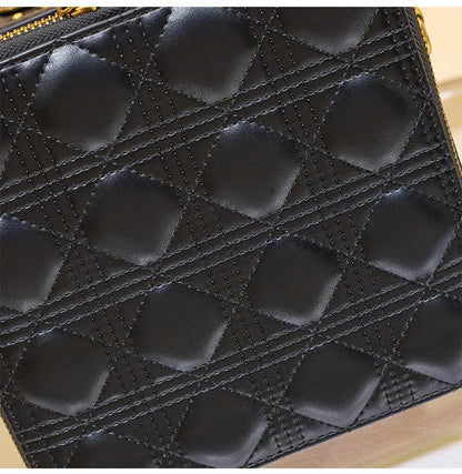 Leather bucket small square bag