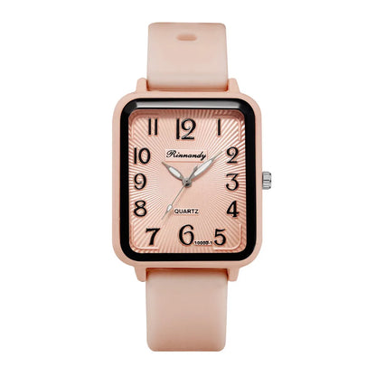 Rectangle Digital Quartz Silicone Strap Watch
