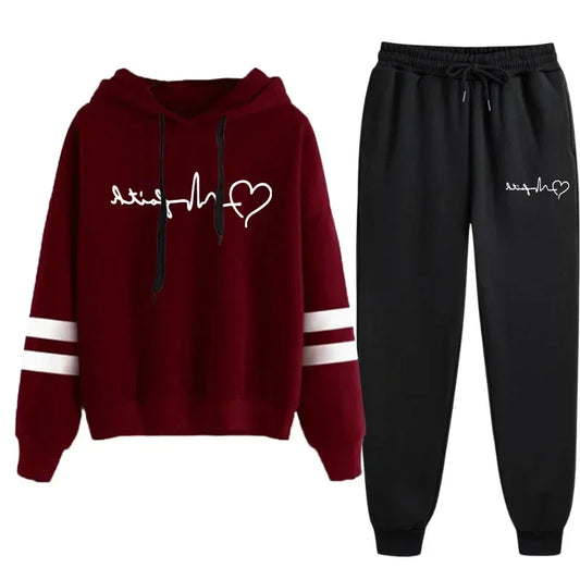 Hooded Sweatshirt Jogger Pants Casual Outfit