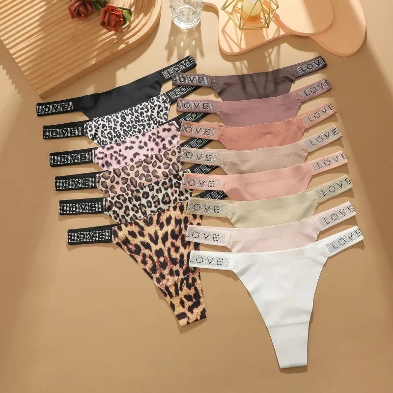 Low Waist Sexy Rhinestones Diamonds G-string Lingerie Set