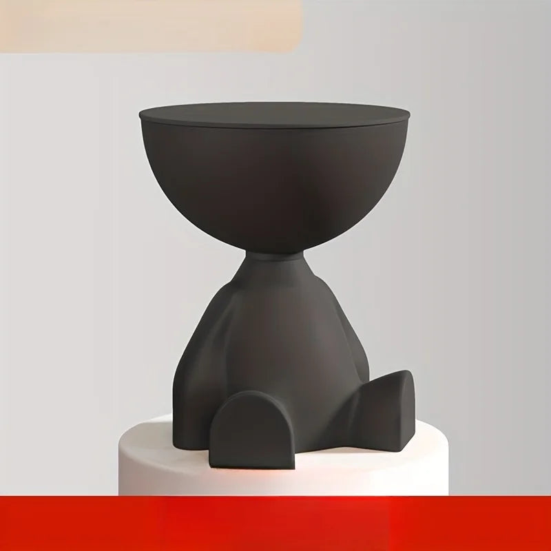 Creative bear shaped plastic bedside table in small space