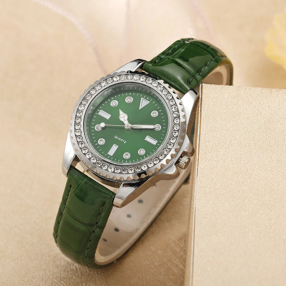 DANA Diamond Quartz Green Leather
