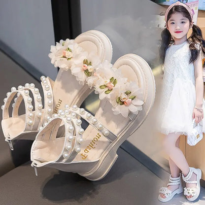Girls Soft Bottom Toe-Open Shoes