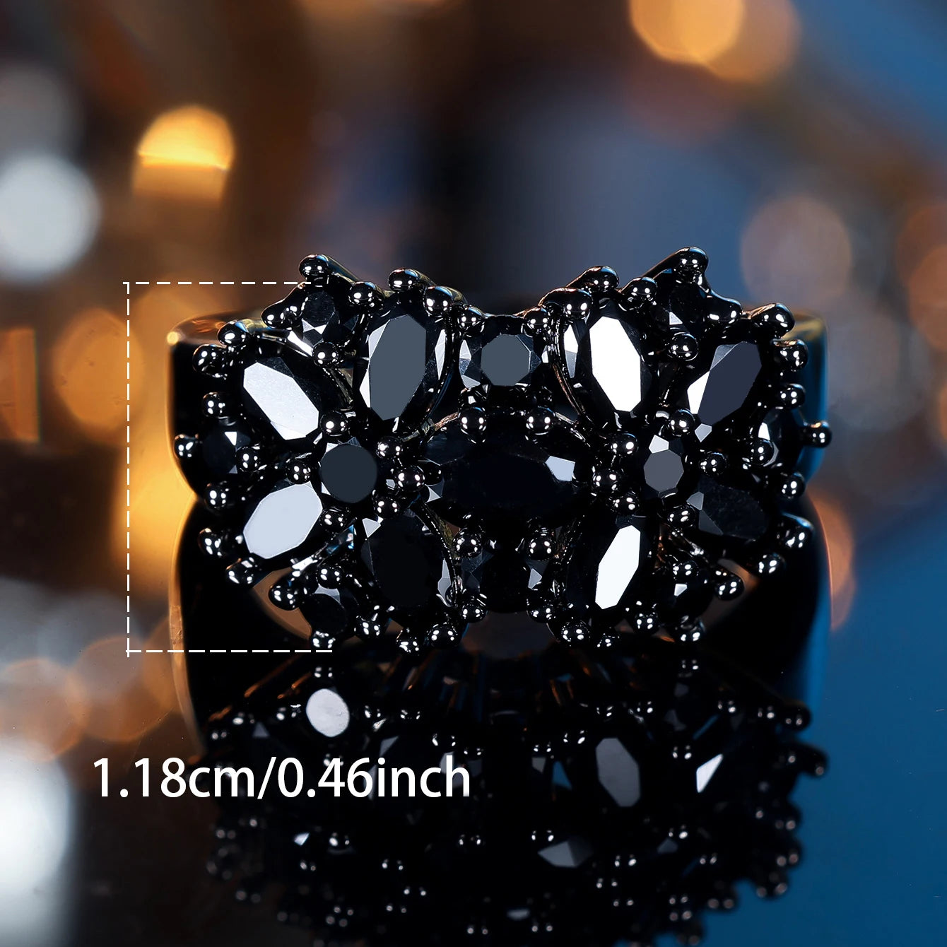 Black Zircon Stone Ring