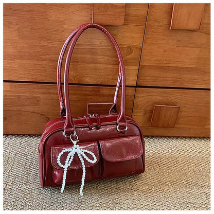DANA Tote Pu Leather Bag Burgundy