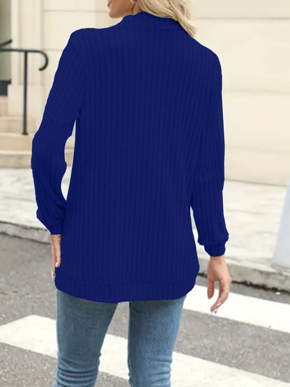 Stripe brushed cardigan jacket