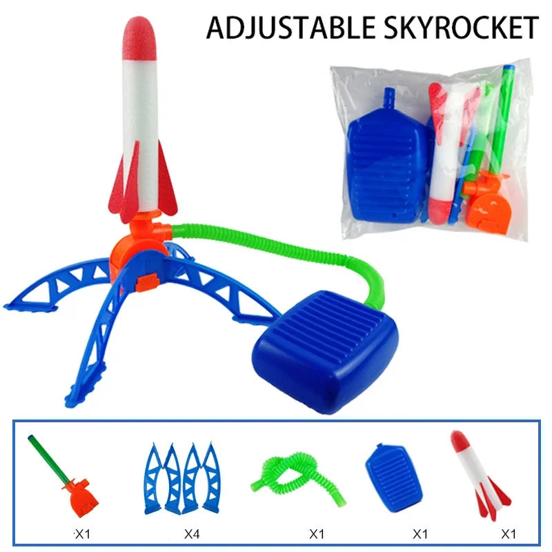 Kids Outdoor Rocket Foot Pump Air Pressing Soaring Rocket Toy