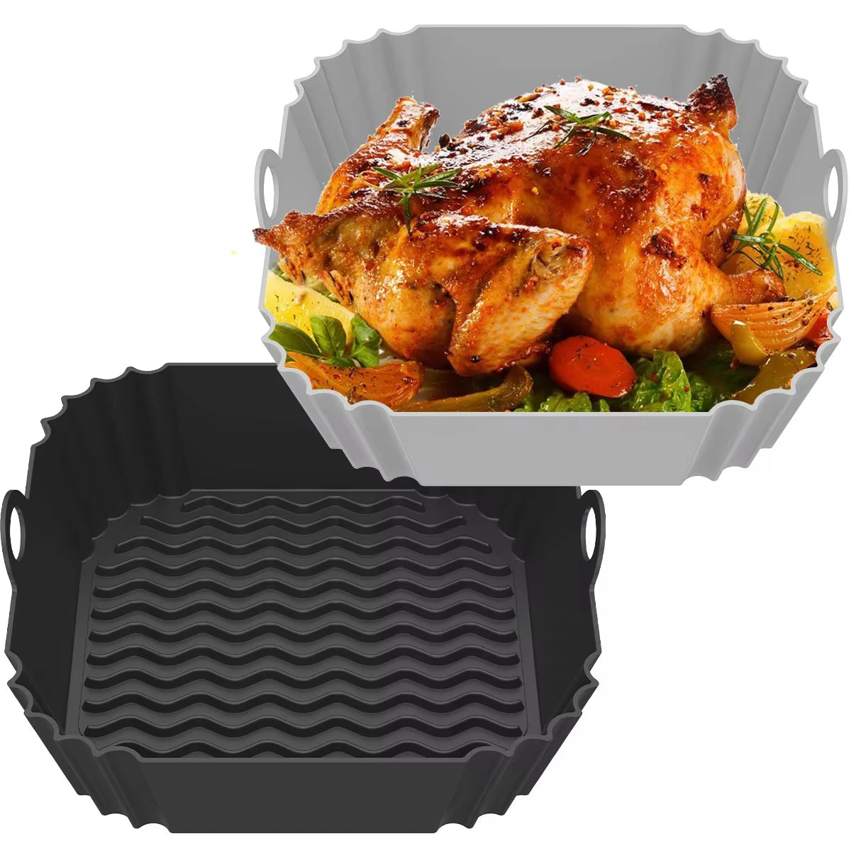 Silicone Air Fryer Pot Tray Food Safe