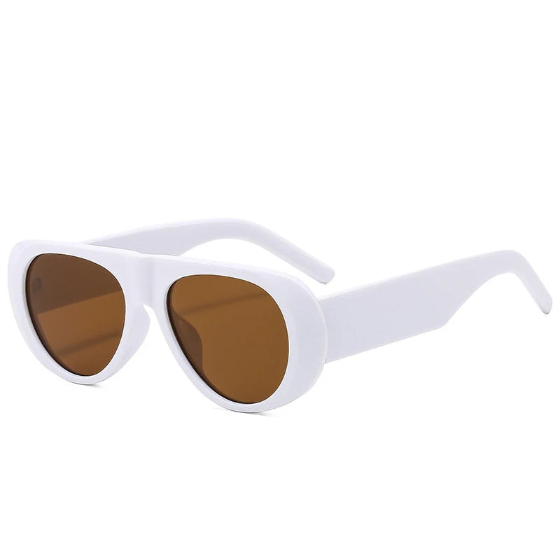 Vintage Big Frame Ellipse Square Sunglasses