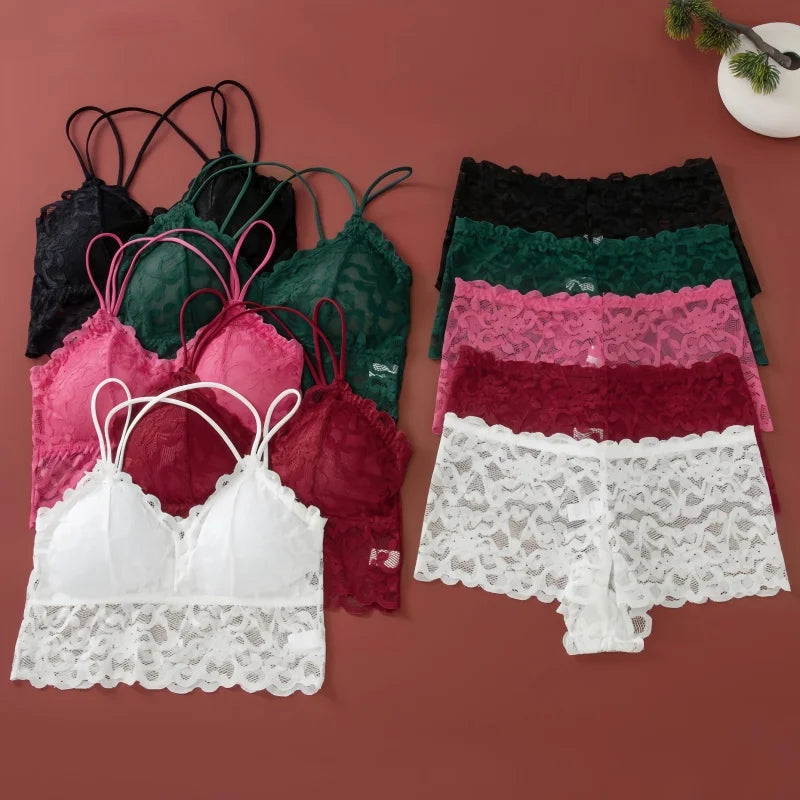 Lace Transparent Ultra-thin Bralette Lingerie Set
