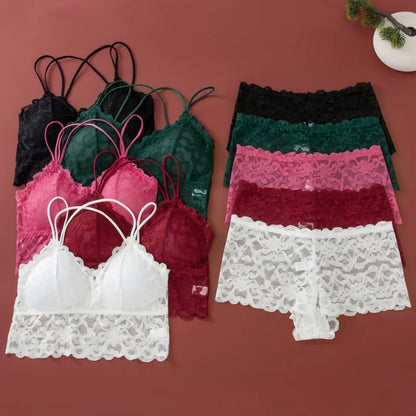 Lace Transparent Ultra-thin Bralette Lingerie Set