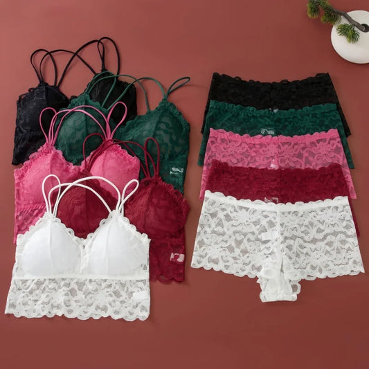 Lace Transparent Ultra-thin Bralette Lingerie Set