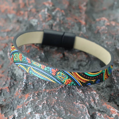 Premium PU Leather 3 Colors Printing Bangles Bracelet
