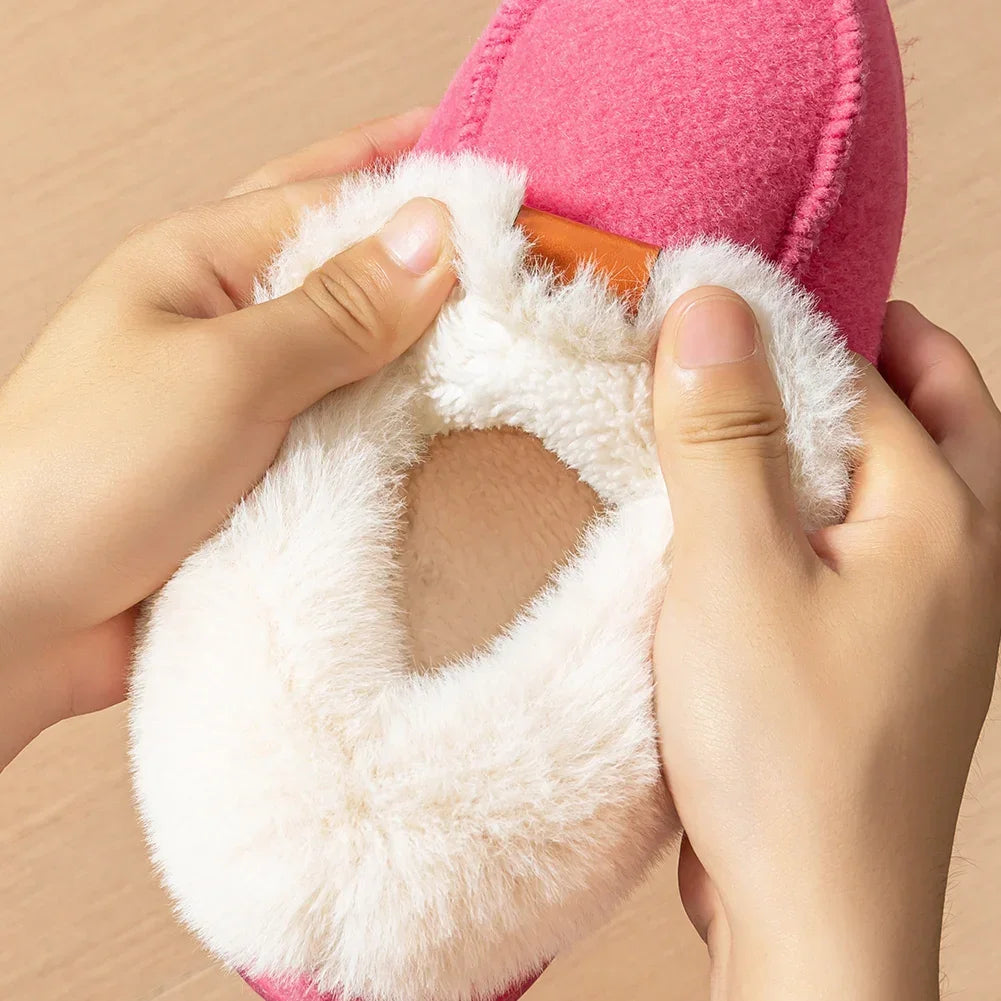Wedge Foam Warm Fuzzy Bedroom Shoes