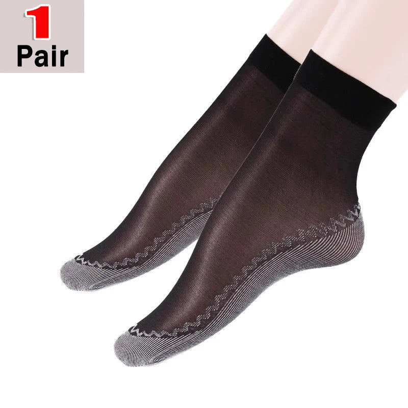 1/5/10pairs Lace Ultrathin Silk Socks