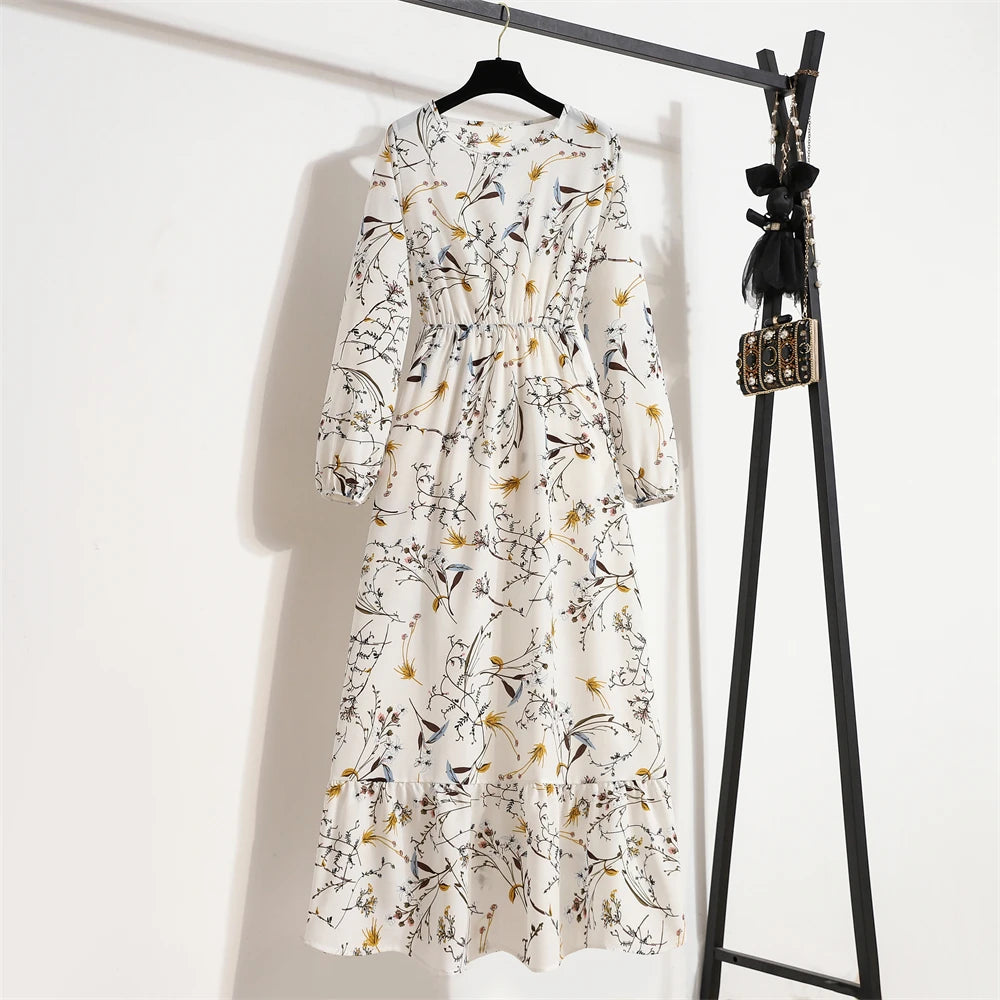 Maxi Casual Full Sleeve Floral Printed Dress
