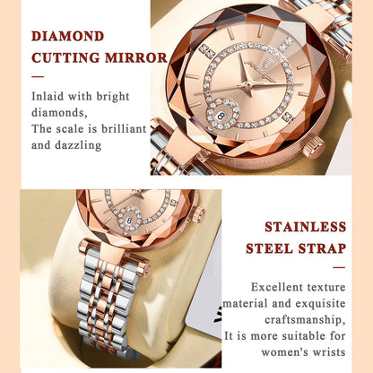 Luxury Waterproof Stainless Steel Date Wristwatch
