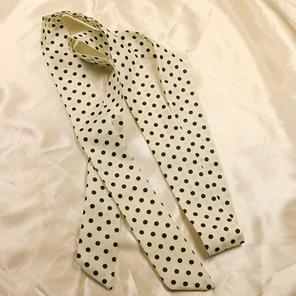 Narrow Long Scarf Polka Dot Tie Bag Ribbon Headband Choker