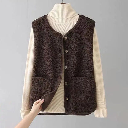 Teddy Fleece Thin Vest Sleeveless Short Jacket