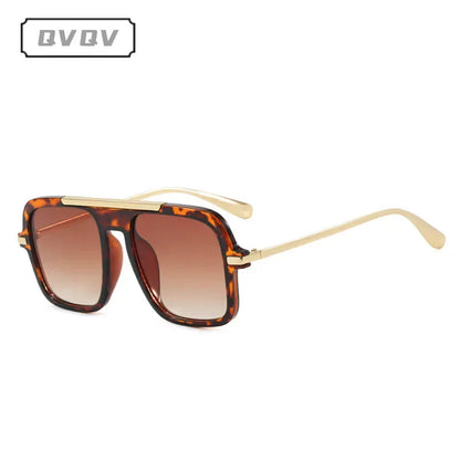 Square Oversized Leopard Champagne Sunglasses