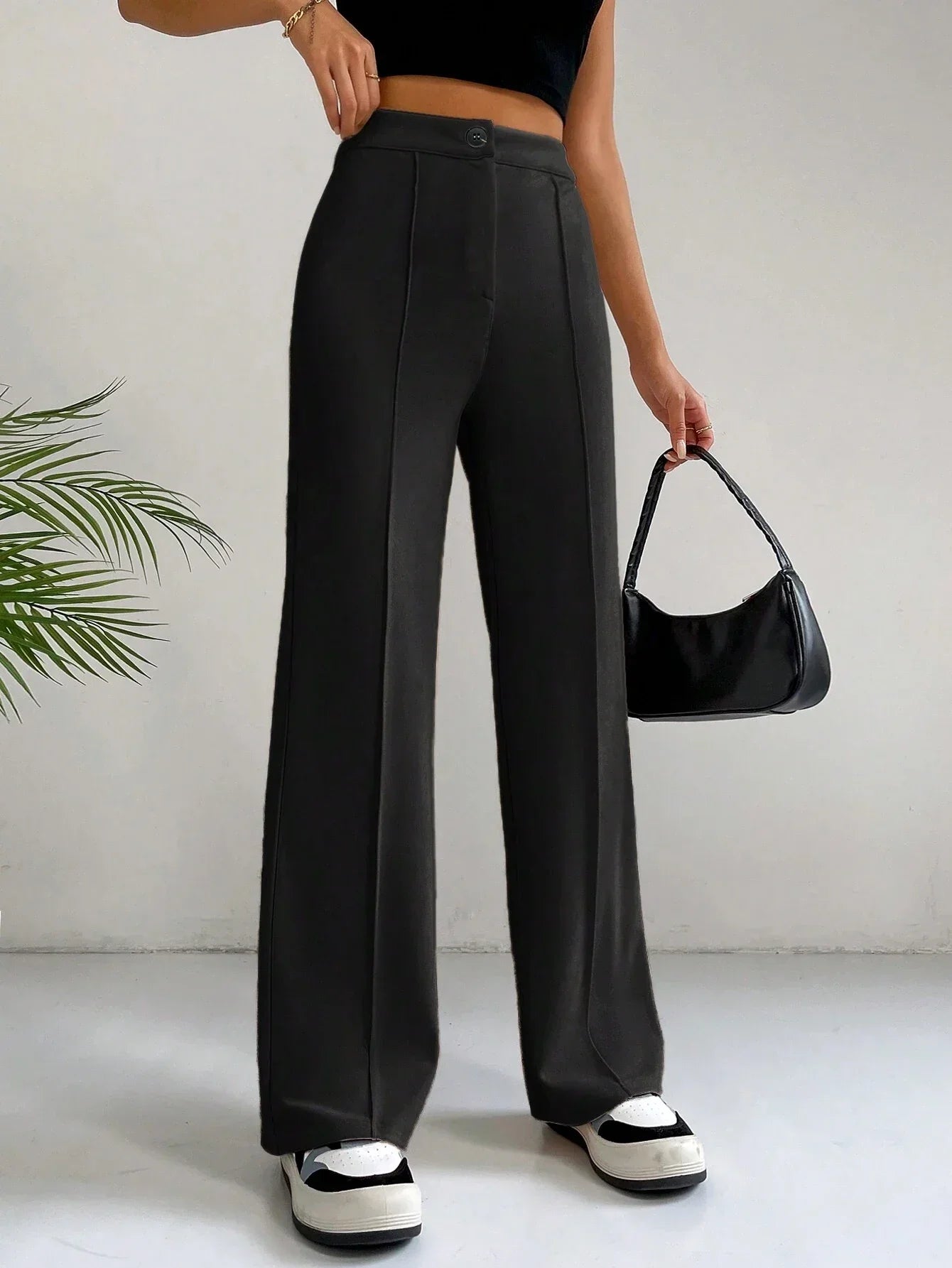 High Waist Straight Leg Pants