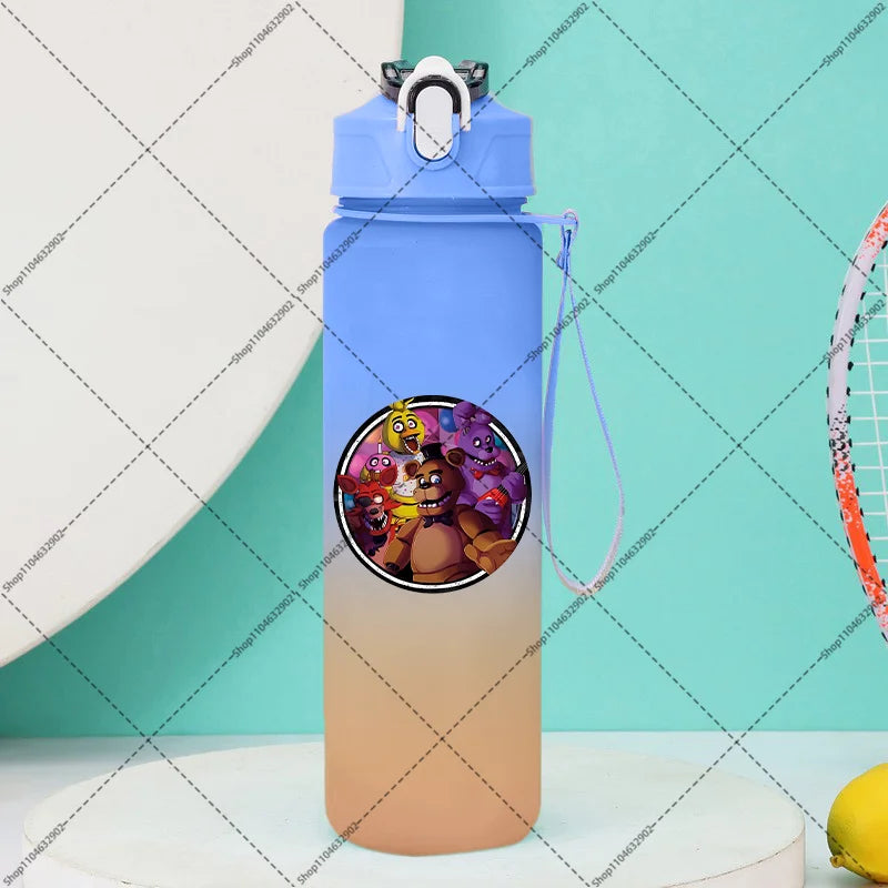 750ml FNAF Water Bottle with Straw Five Nights At Freddys Cartoon Anime