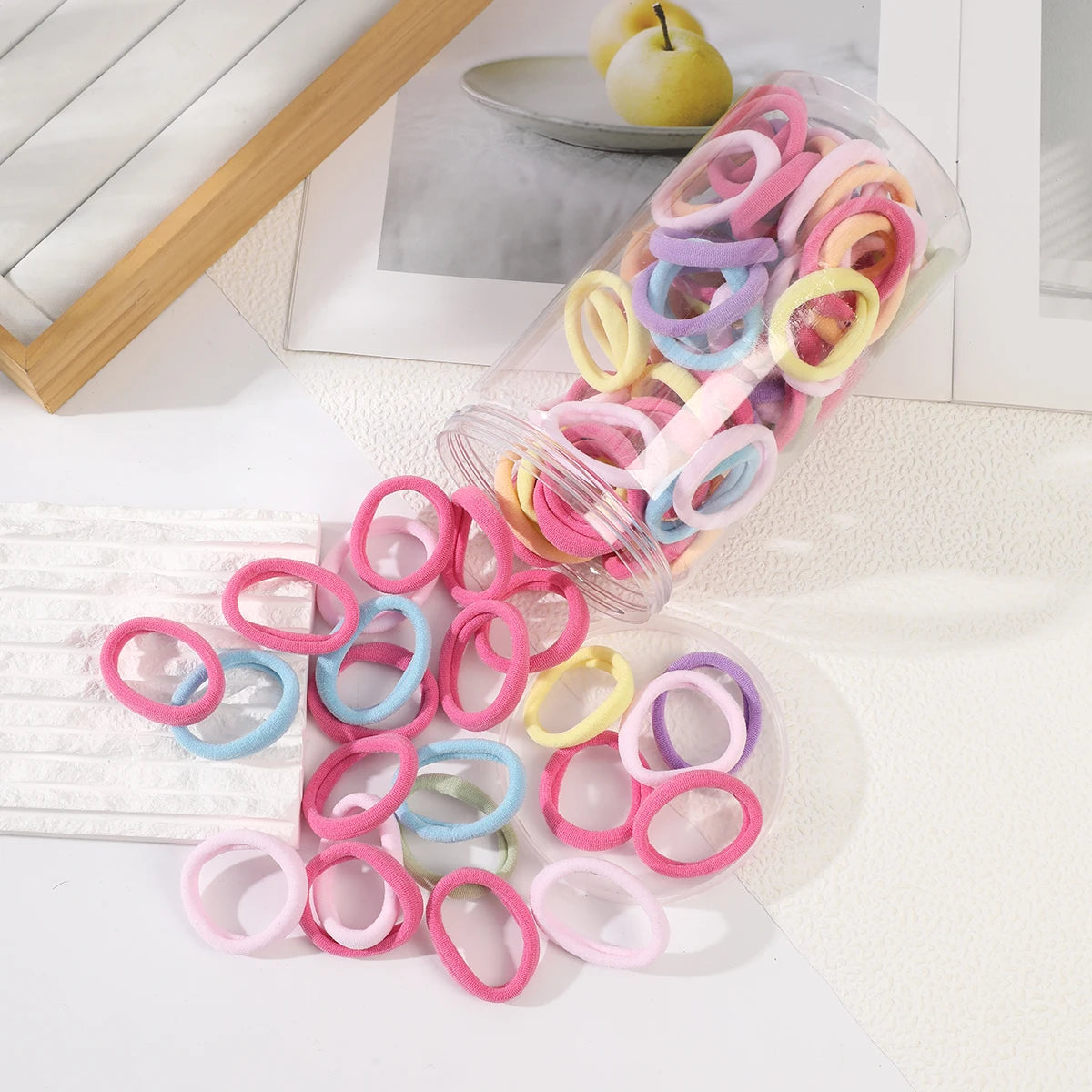 50PCS Colorful Ealstic Nylon Hair Bands