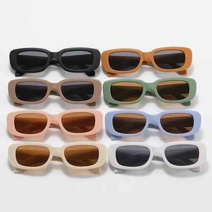 Cute Vintage Frosted Rectangle Sunglasses
