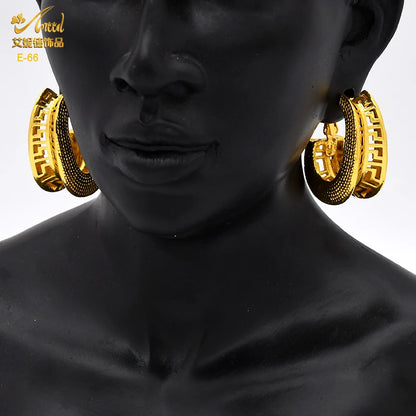 24K Gold Color Hoop Earrings
