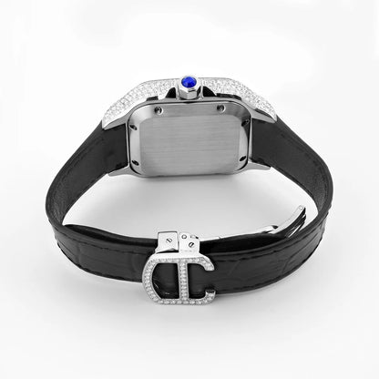 Leather Hip Hop Iced Out Jewellry Watch