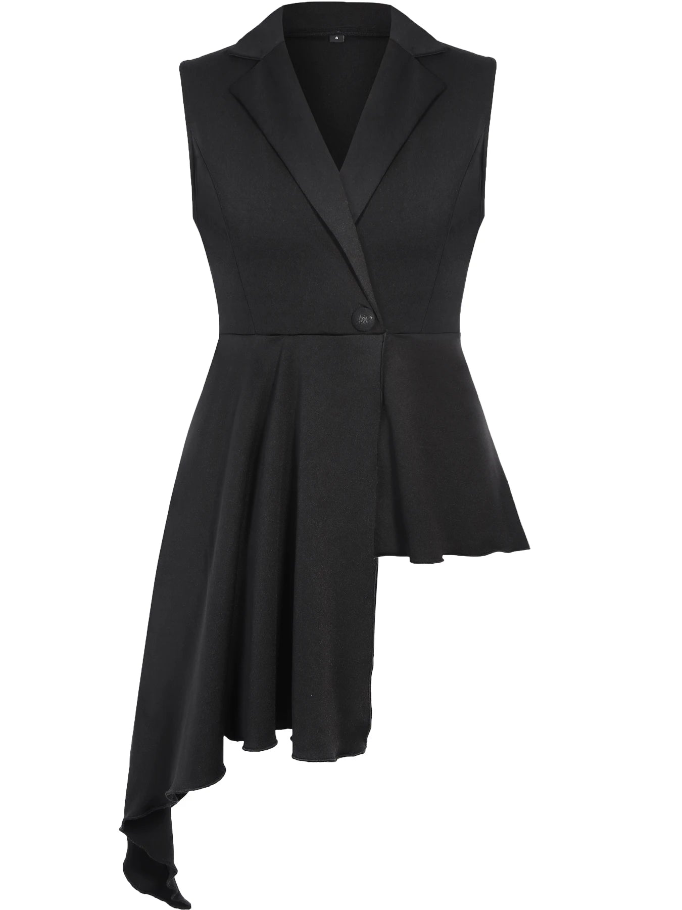 Sleeveless asymmetrical Sexy Deep V-Neck Button Casual T Shirt