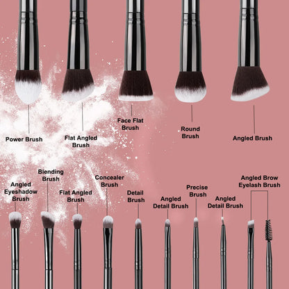 14PCS Makeup Brushes Soft Fluffy Foundation Blush Set