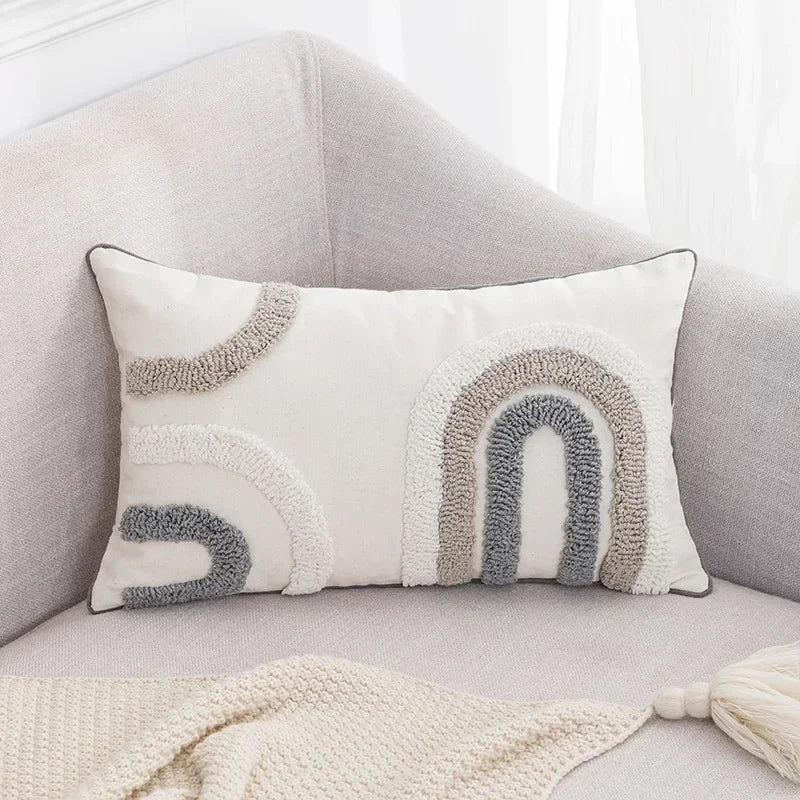Boho Loop Pillowcases Grey Beige Pillowslip