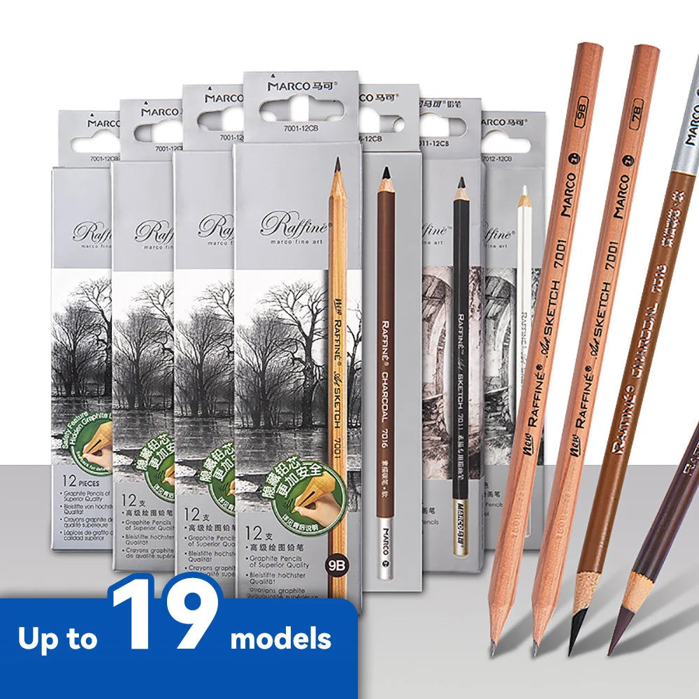 5/6/7/12 PCS Charcoal Graphite Sketch Pencils Set