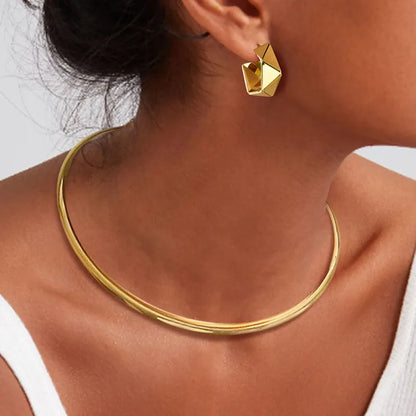 Stainless Steel Chocker Collar Open Neck Cuff Torques Minimalist Necklace