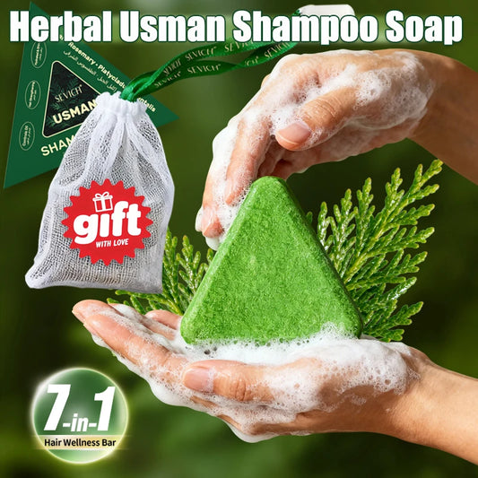 120g Usman Grass Herbal Shampoo Soap Hair Loss Treat Hair Growth Hair Care