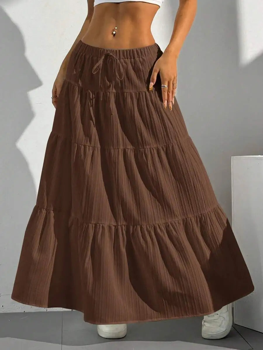 Half-length with straps patchwork large-flared dresses