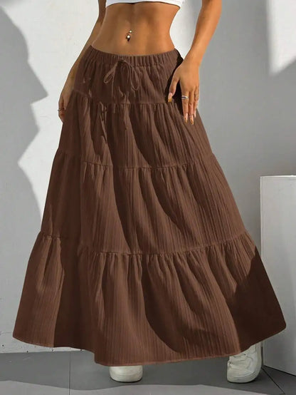 Half-length with straps patchwork large-flared dresses