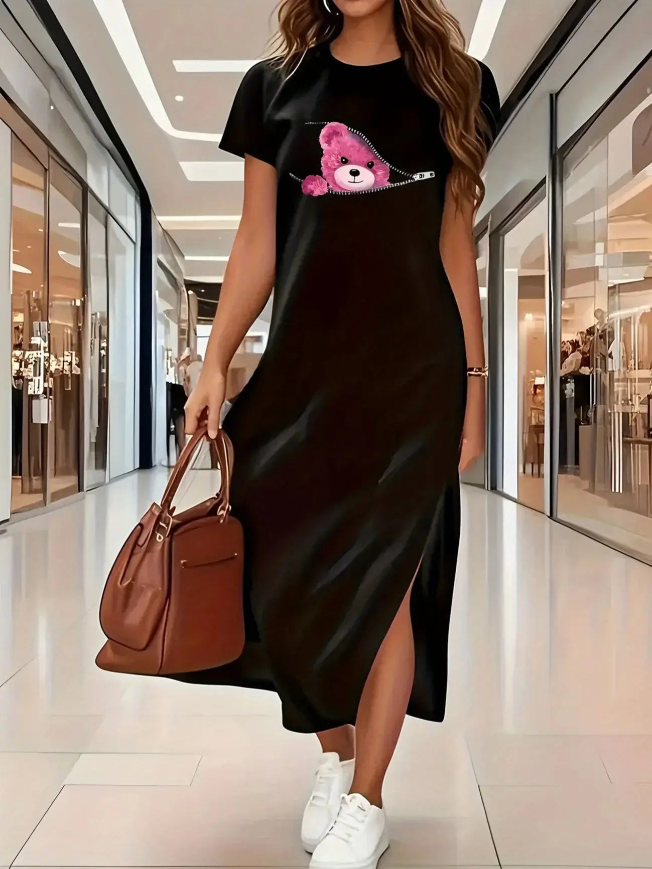 Short sleeved T-shirt long dress