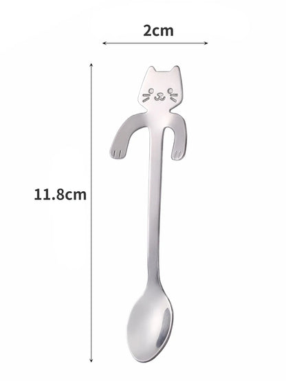 Stainless Steel Cat Coffee Spoons Hanging Ear