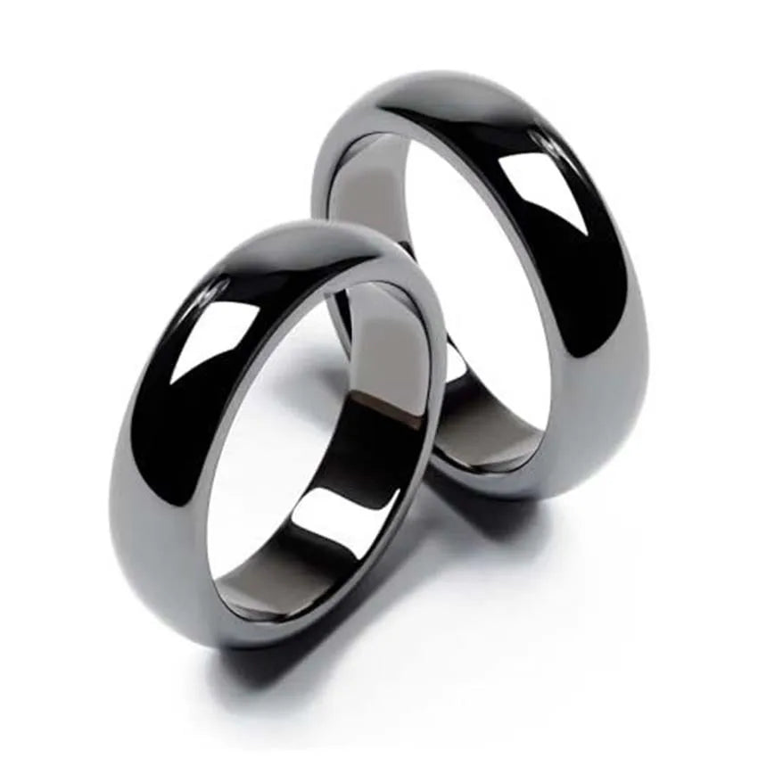 5pcs Natural Black Hematite Magnetic Stone Healing Ring