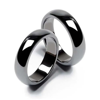 5pcs Natural Black Hematite Magnetic Stone Healing Ring