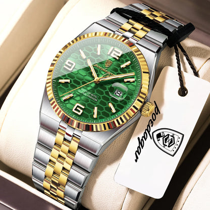 Quartz Stainless Steel Date Elegant Luminous Waterproof Watch